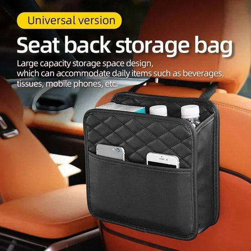 Multifunctional Car Seat Storage Bag Leather Auto Organizer Garbage Ba